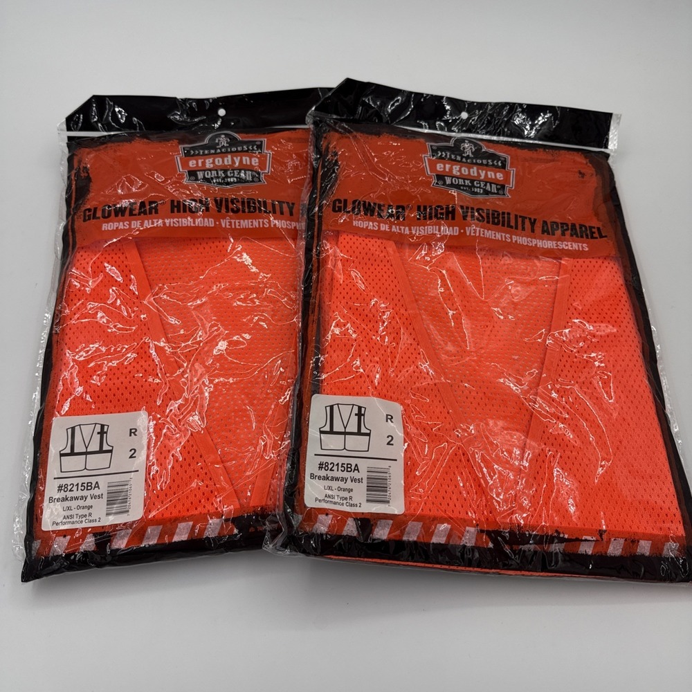 Ergodyne Work Gear Glowear High Visibility Breakaway Vest 8215BA Set Of 2 L /XL
